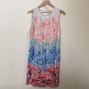 H&M Floral Color block Shift Dress Size 14